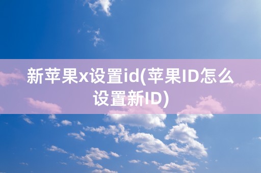 新苹果x设置id(苹果ID怎么设置新ID)