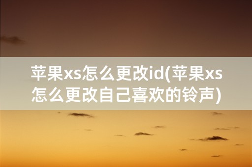 苹果xs怎么更改id(苹果xs怎么更改自己喜欢的铃声)