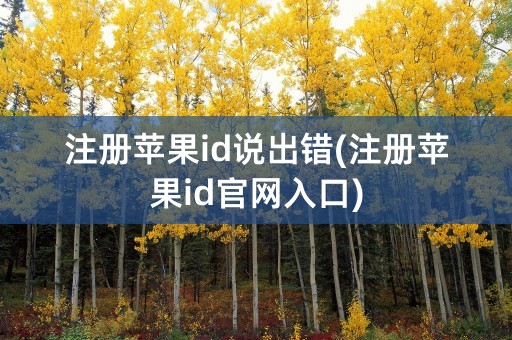 注册苹果id说出错(注册苹果id官网入口)