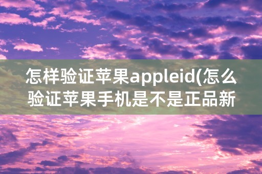 怎样验证苹果appleid(怎么验证苹果手机是不是正品新机)