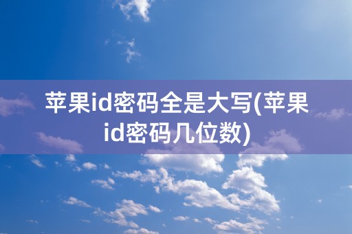 苹果id密码全是大写(苹果id密码几位数)