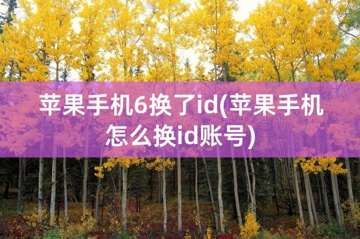 苹果手机6换了id(苹果手机怎么换id账号)