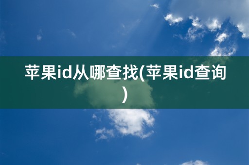 苹果id从哪查找(苹果id查询)