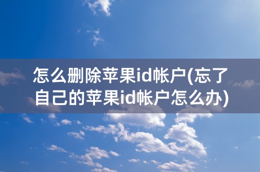 怎么删除苹果id帐户(忘了自己的苹果id帐户怎么办)