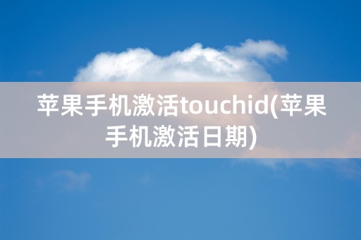 苹果手机激活touchid(苹果手机激活日期)