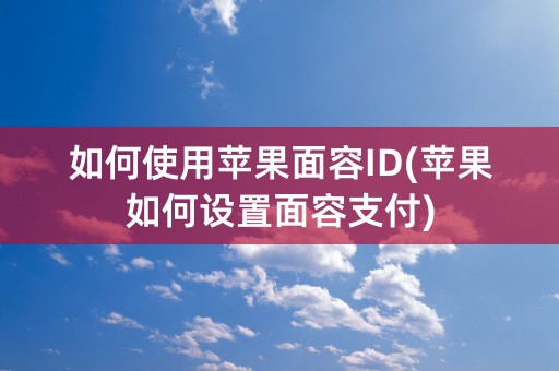 如何使用苹果面容ID(苹果如何设置面容支付)