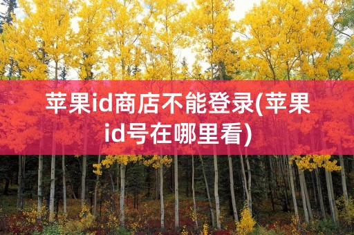 苹果id商店不能登录(苹果id号在哪里看)