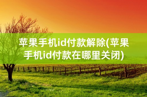 苹果手机id付款解除(苹果手机id付款在哪里关闭)