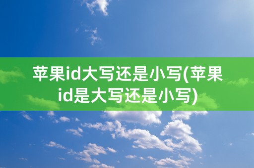 苹果id大写还是小写(苹果id是大写还是小写)