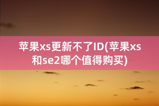 苹果xs更新不了ID(苹果xs和se2哪个值得购买)