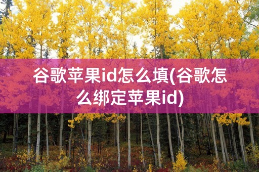 谷歌苹果id怎么填(谷歌怎么绑定苹果id)