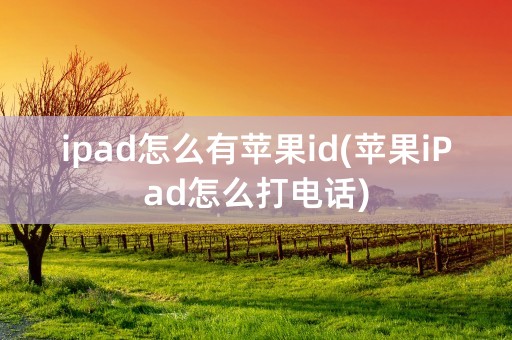 ipad怎么有苹果id(苹果iPad怎么打电话)