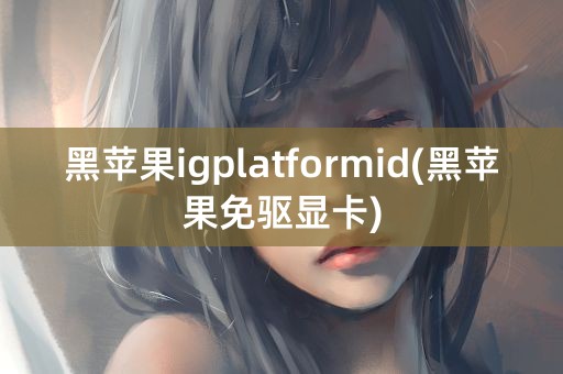 黑苹果igplatformid(黑苹果免驱显卡)