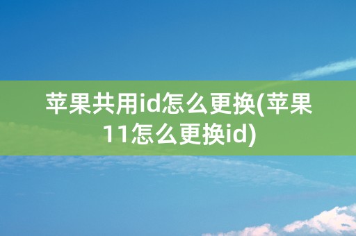 苹果共用id怎么更换(苹果11怎么更换id)