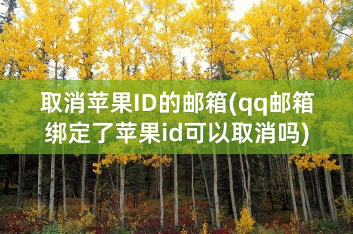 取消苹果ID的邮箱(qq邮箱绑定了苹果id可以取消吗)