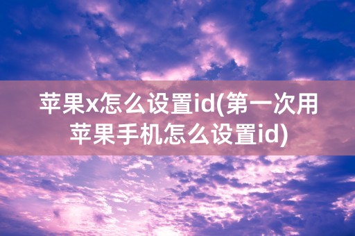 苹果x怎么设置id(第一次用苹果手机怎么设置id)