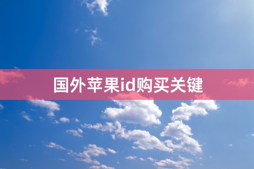 国外苹果id购买关键