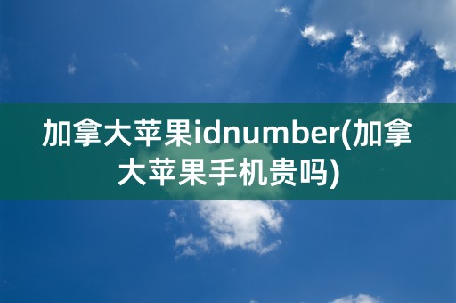 加拿大苹果idnumber(加拿大苹果手机贵吗)