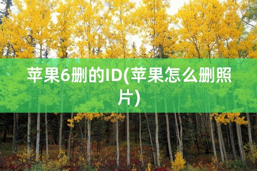 苹果6删的ID(苹果怎么删照片)