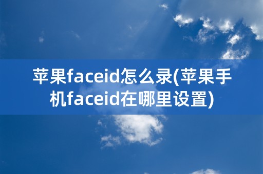 苹果faceid怎么录(苹果手机faceid在哪里设置)