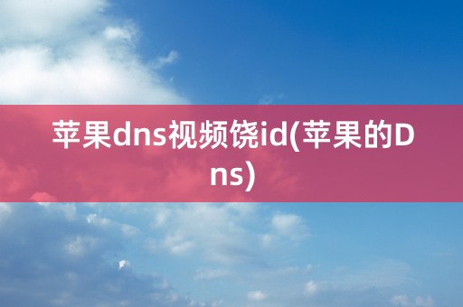 苹果dns视频饶id(苹果的Dns)