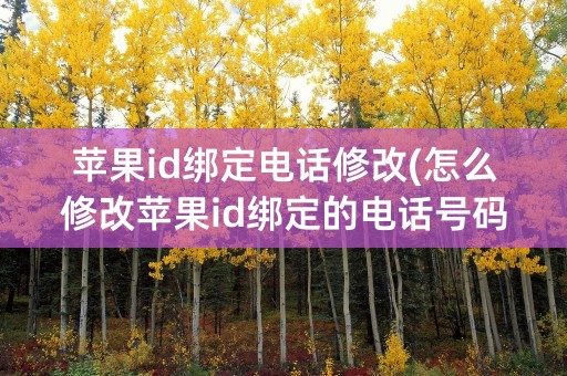 苹果id绑定电话修改(怎么修改苹果id绑定的电话号码)