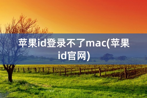 苹果id登录不了mac(苹果id官网)