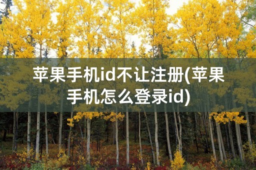 苹果手机id不让注册(苹果手机怎么登录id)