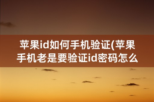 苹果id如何手机验证(苹果手机老是要验证id密码怎么办)