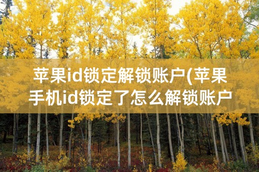 苹果id锁定解锁账户(苹果手机id锁定了怎么解锁账户)