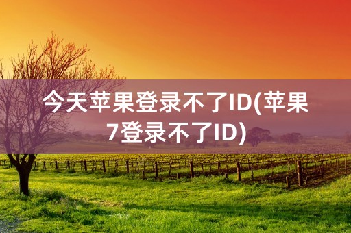 今天苹果登录不了ID(苹果7登录不了ID)