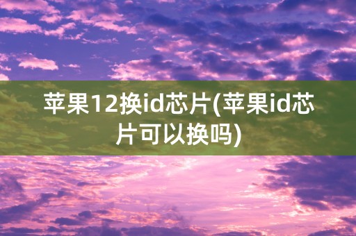 苹果12换id芯片(苹果id芯片可以换吗)