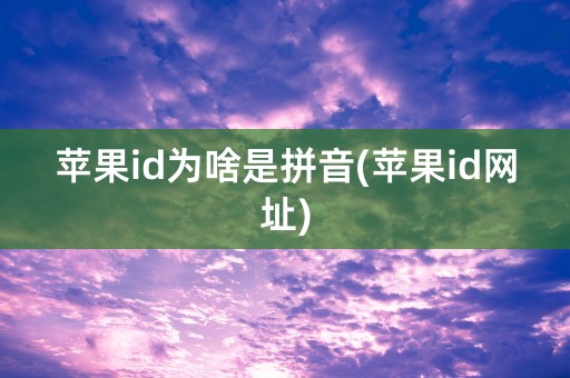 苹果id为啥是拼音(苹果id网址)