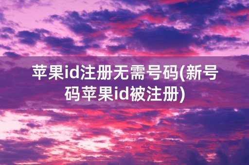 苹果id注册无需号码(新号码苹果id被注册)