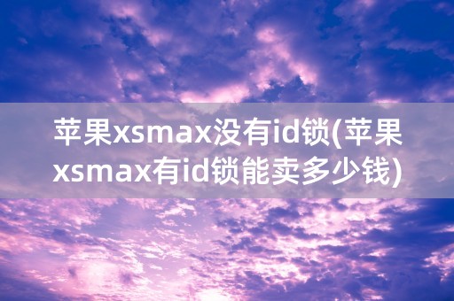 苹果xsmax没有id锁(苹果xsmax有id锁能卖多少钱)