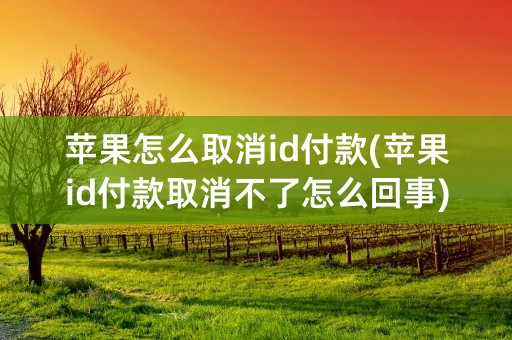 苹果怎么取消id付款(苹果id付款取消不了怎么回事)