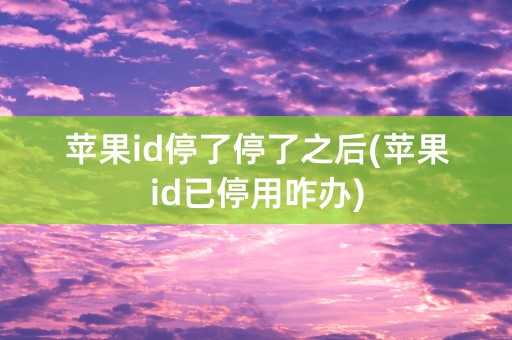 苹果id停了停了之后(苹果id已停用咋办)