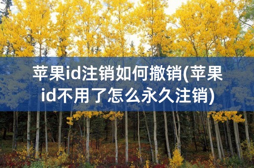 苹果id注销如何撤销(苹果id不用了怎么永久注销)