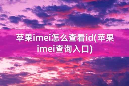 苹果imei怎么查看id(苹果imei查询入口)