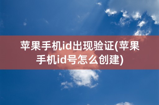 苹果手机id出现验证(苹果手机id号怎么创建)