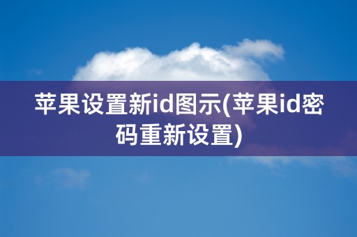 苹果设置新id图示(苹果id密码重新设置)