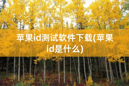 苹果id测试软件下载(苹果id是什么)