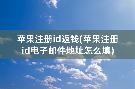 苹果注册id返钱(苹果注册id电子邮件地址怎么填)