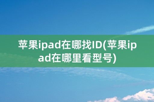 苹果ipad在哪找ID(苹果ipad在哪里看型号)