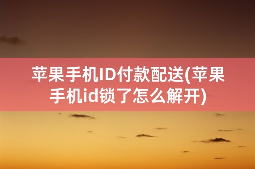 苹果手机ID付款配送(苹果手机id锁了怎么解开)