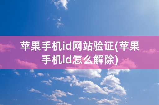 苹果手机id网站验证(苹果手机id怎么解除)