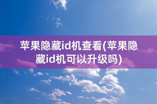 苹果隐藏id机查看(苹果隐藏id机可以升级吗)