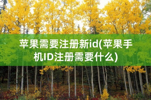 苹果需要注册新id(苹果手机ID注册需要什么)