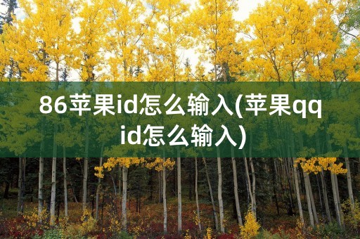 86苹果id怎么输入(苹果qq id怎么输入)