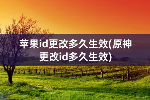 苹果id更改多久生效(原神更改id多久生效)